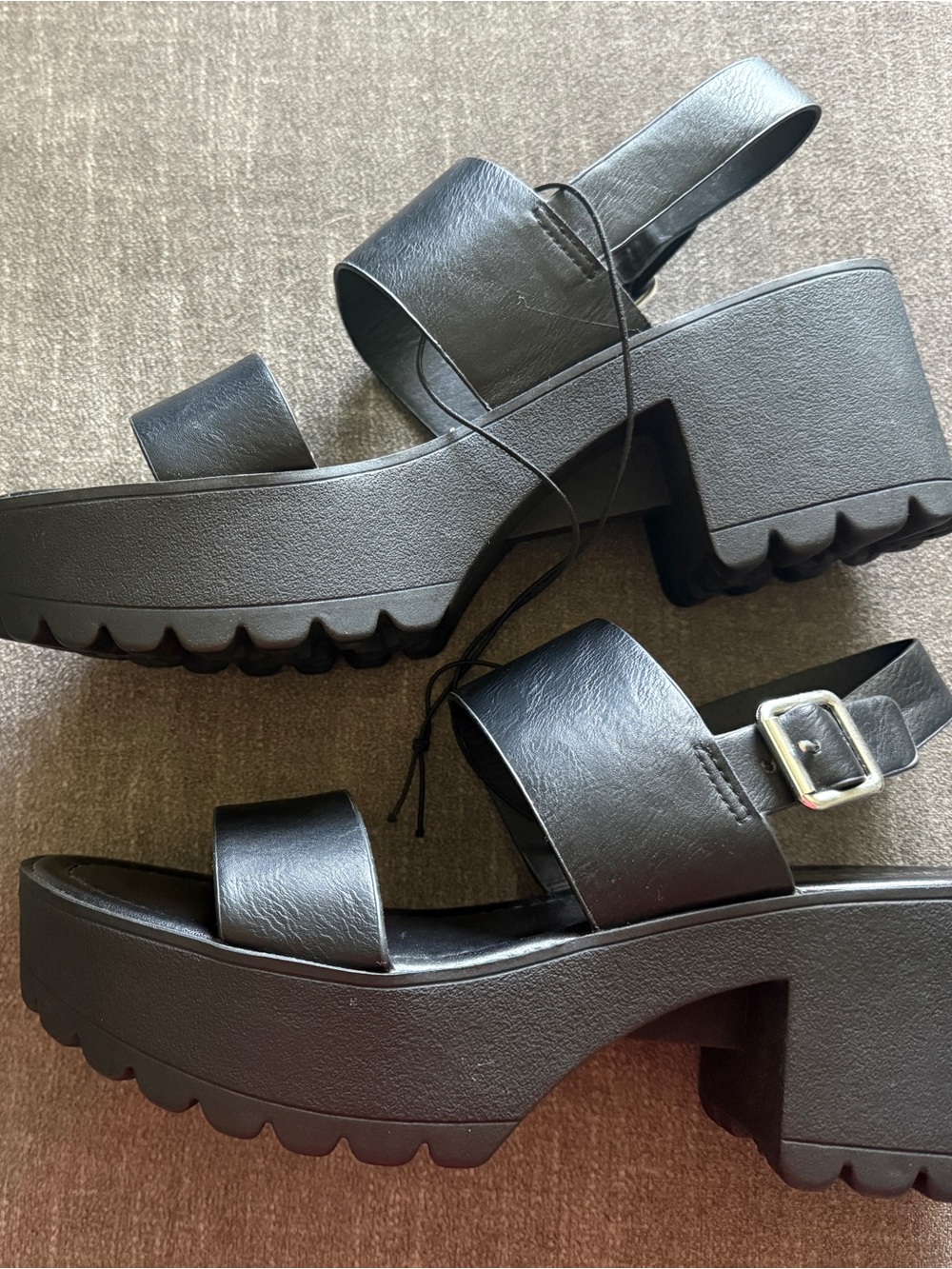 Madden Girl Black Chunky Platform Sandals